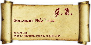 Goszman Márta névjegykártya